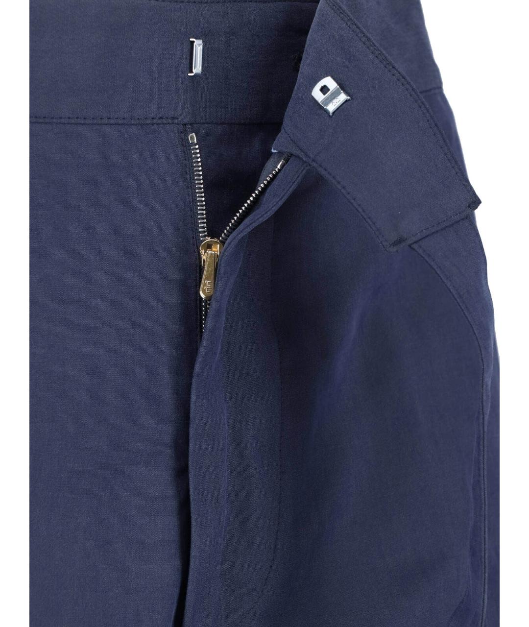 PAUL SMITH Темно-синие хлопковые повседневные брюки, фото 4