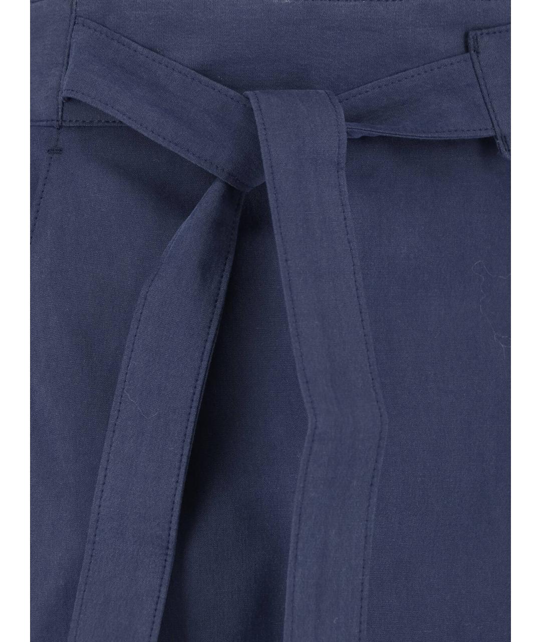 PAUL SMITH Темно-синие хлопковые повседневные брюки, фото 5