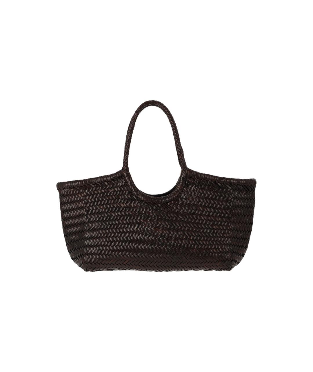 Dragon Diffusion Коричневая кожаная сумка тоут, фото 3