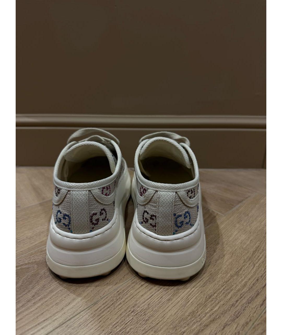 GUCCI Бежевые текстильные кеды, фото 4