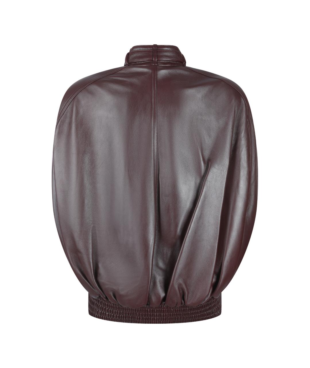 PHOEBE PHILO Бордовая кожаная куртка, фото 2