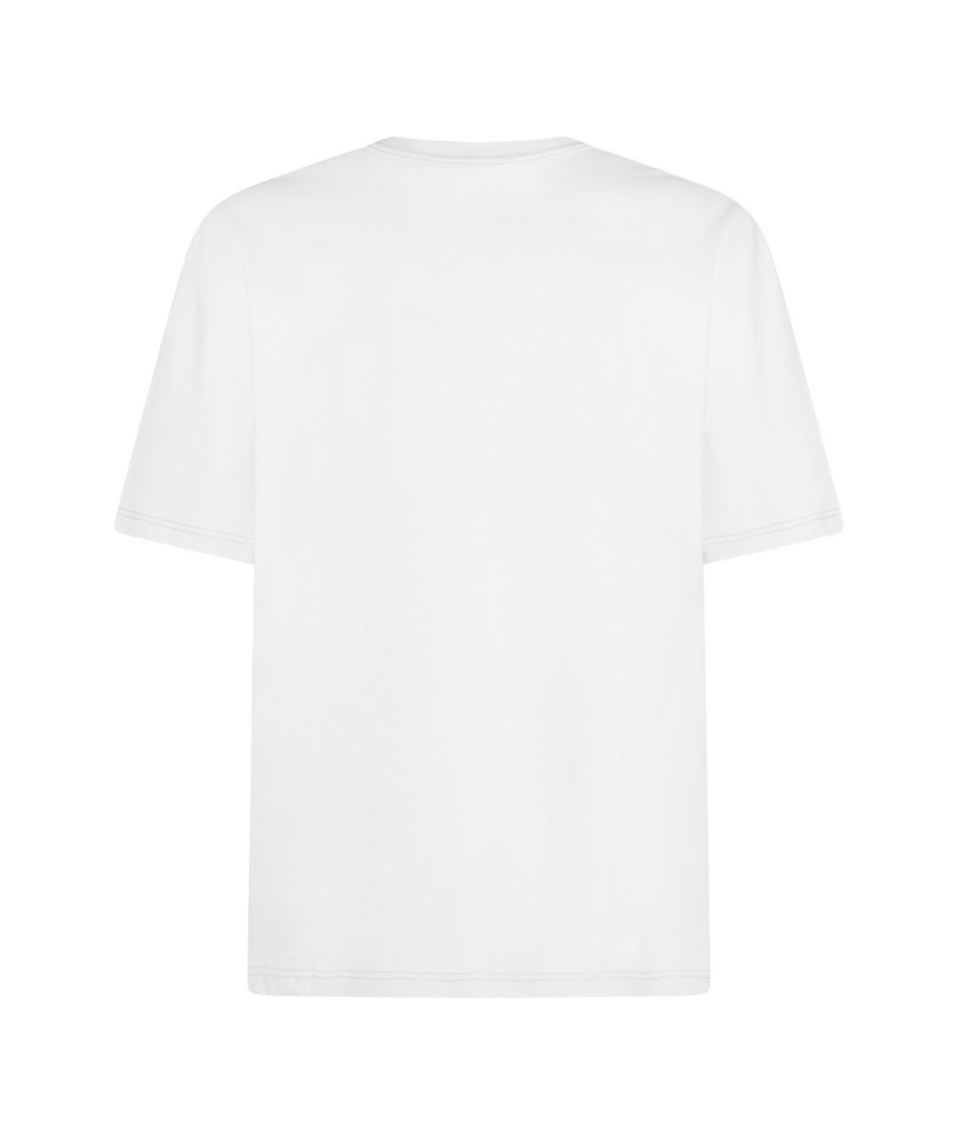 LEMAIRE Белая хлопко-леновая футболка, фото 3