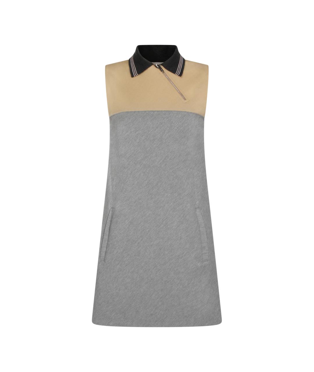 MIU MIU Серое вискозное повседневное платье, фото 1