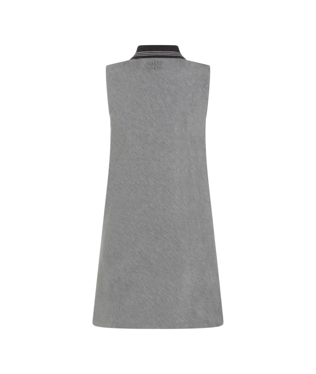 MIU MIU Серое вискозное повседневное платье, фото 2