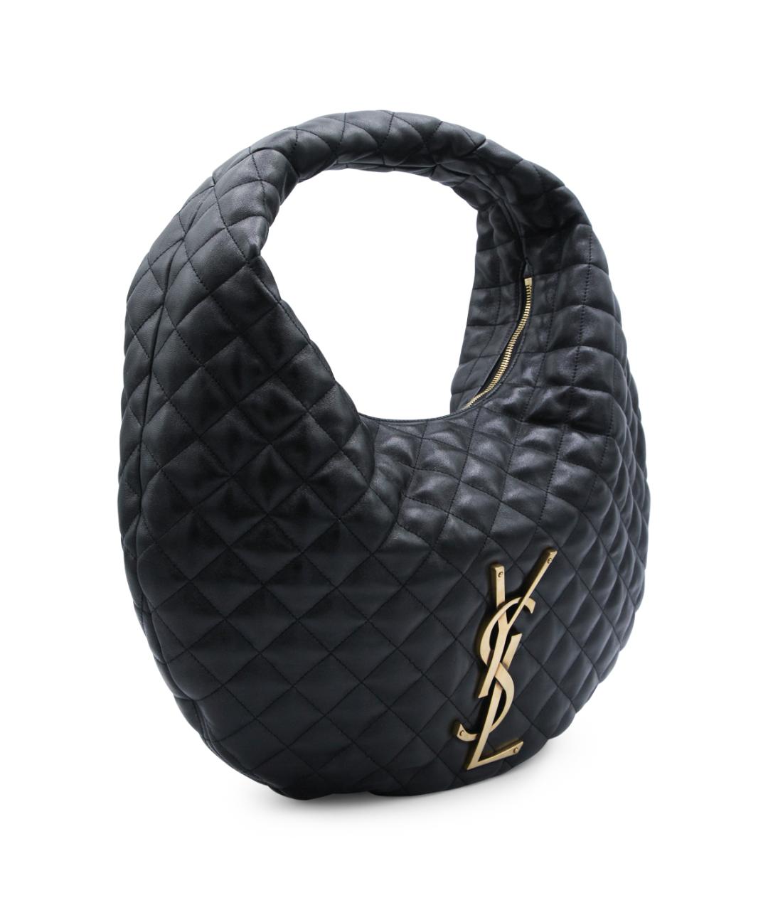 SAINT LAURENT Черная кожаная сумка через плечо, фото 2