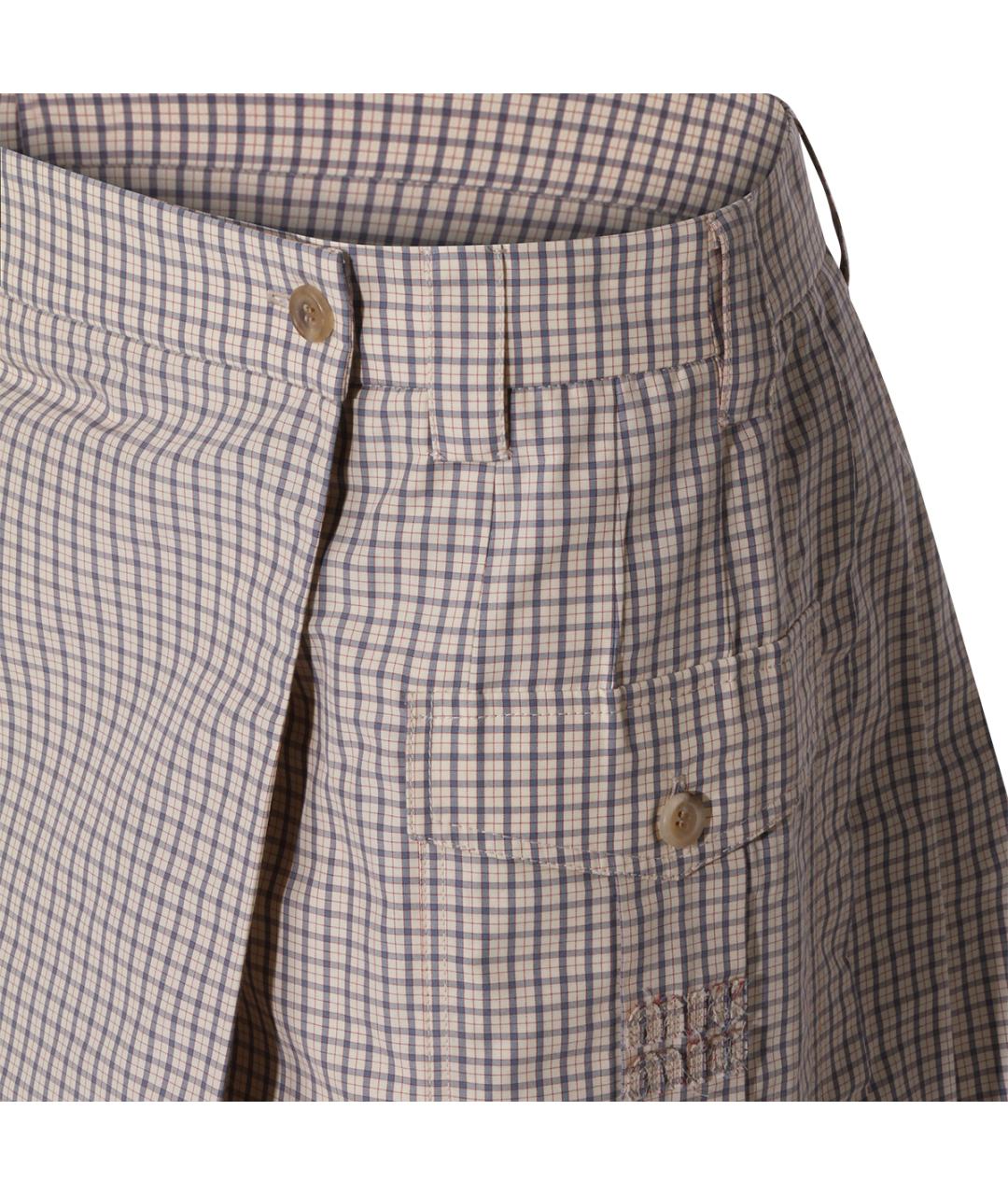 MIU MIU Бежевая хлопко-эластановая юбка миди, фото 3