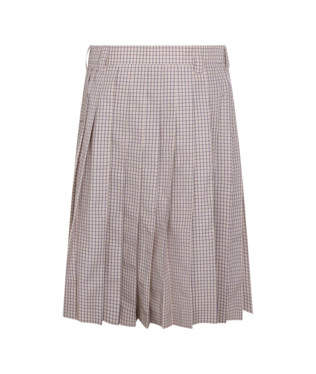 MIU MIU Бежевая хлопко-эластановая юбка миди, фото 2