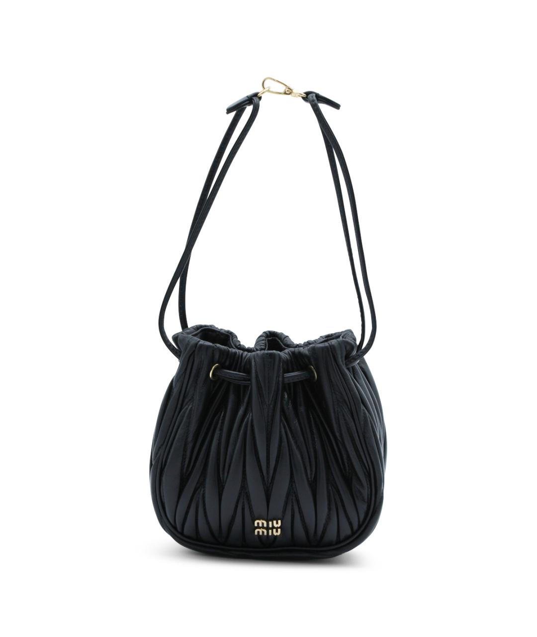 MIU MIU Черная кожаная сумка тоут, фото 1