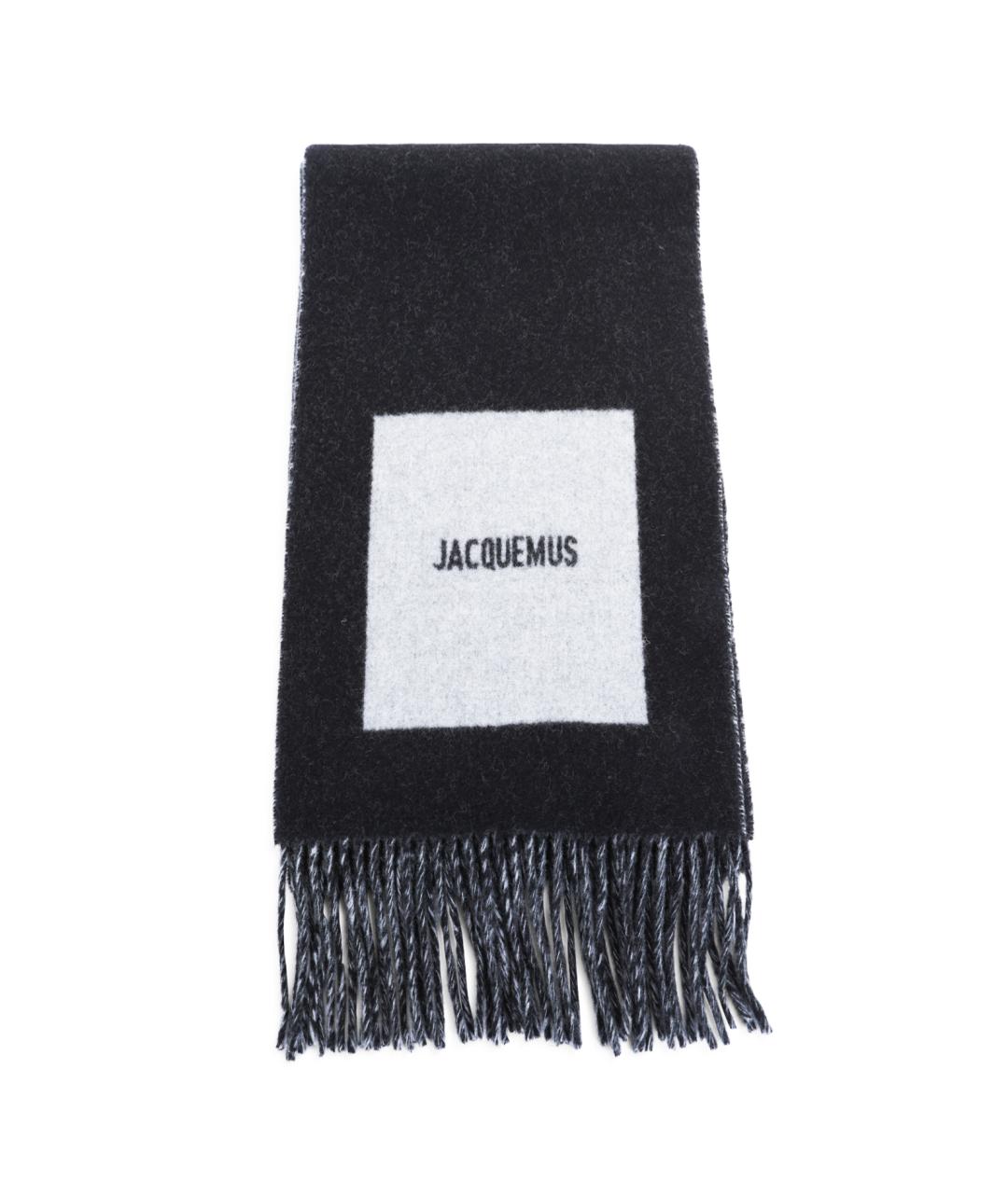 JACQUEMUS Черный шерстяной шарф, фото 1