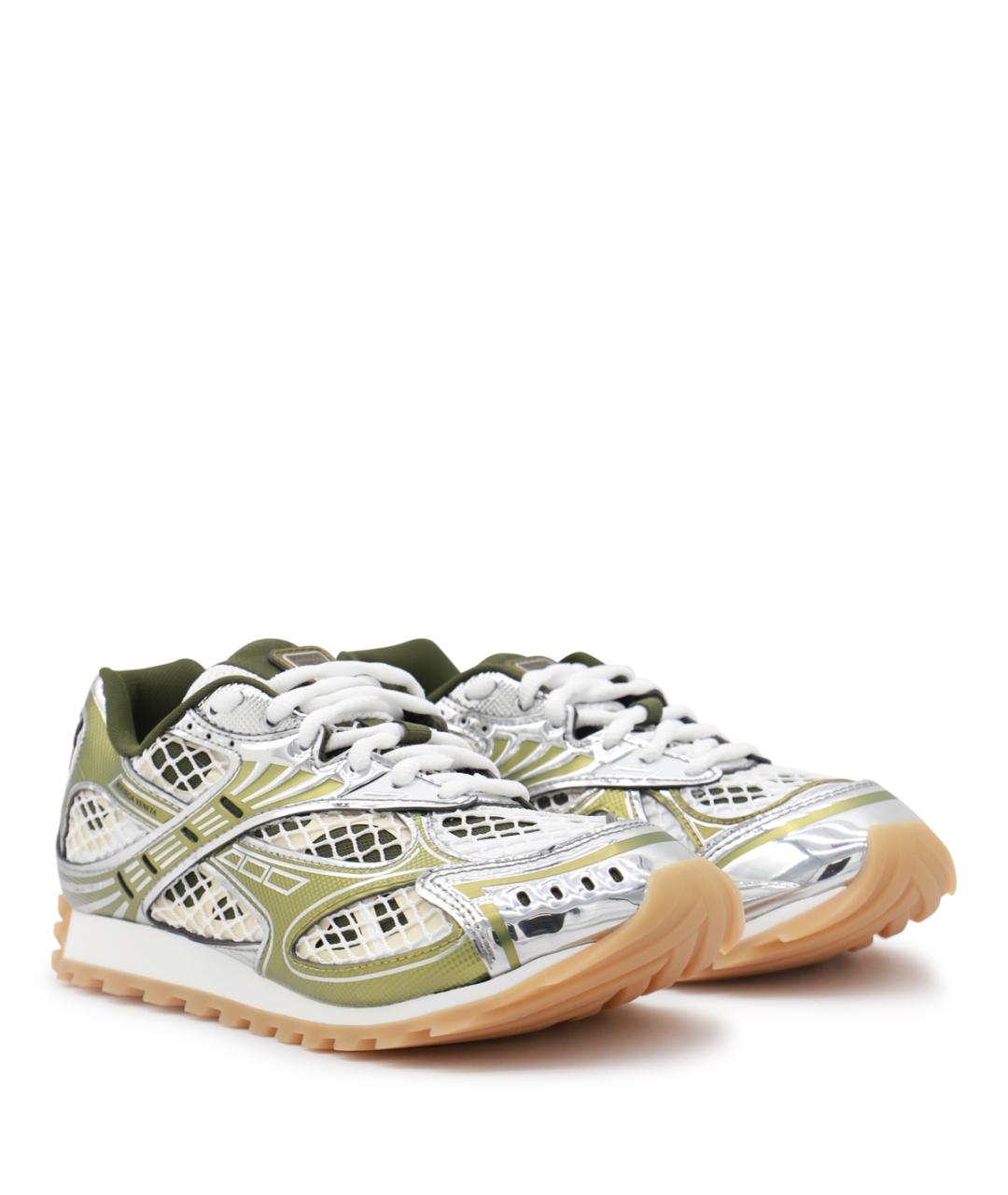 BOTTEGA VENETA Зеленые текстильные кроссовки, фото 2