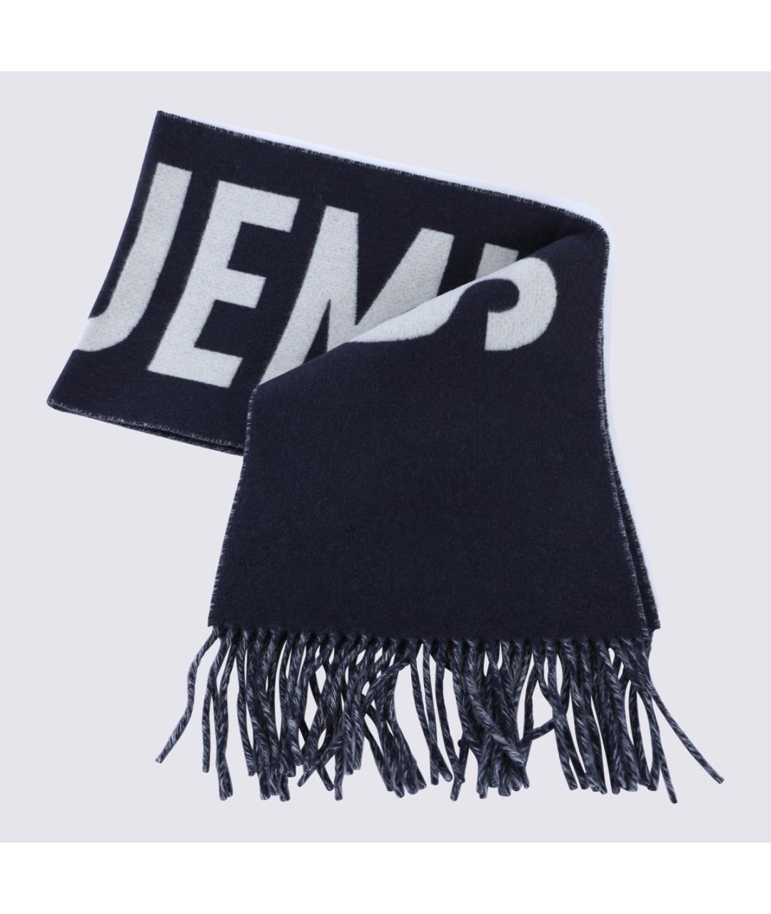 JACQUEMUS Синий шерстяной шарф, фото 3