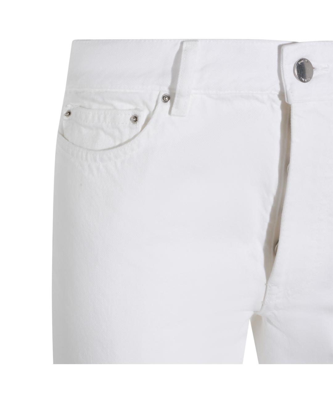 TOTEME Белые хлопковые прямые джинсы, фото 5