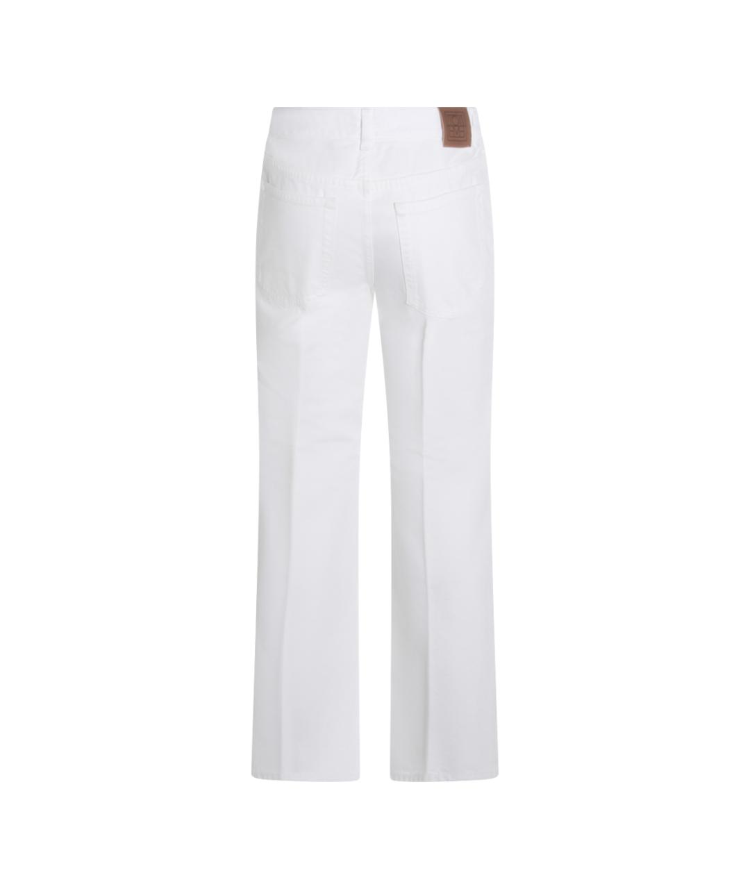 TOTEME Белые хлопковые прямые джинсы, фото 3