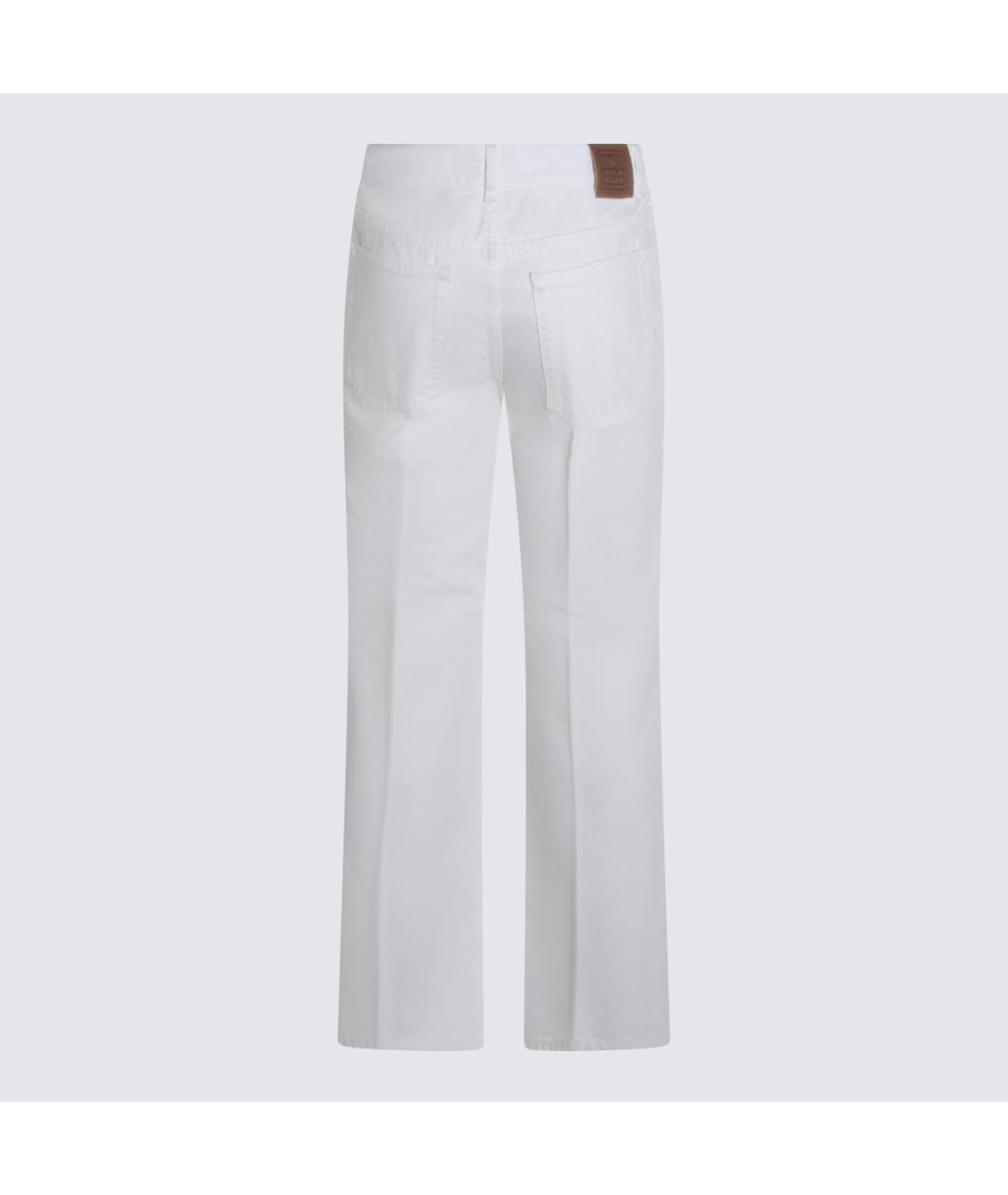 TOTEME Белые хлопковые прямые джинсы, фото 4