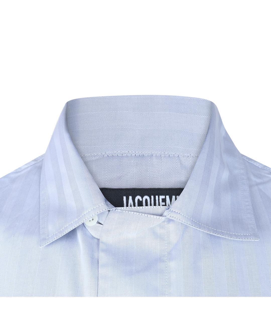 JACQUEMUS Голубая хлопковая классическая рубашка, фото 3