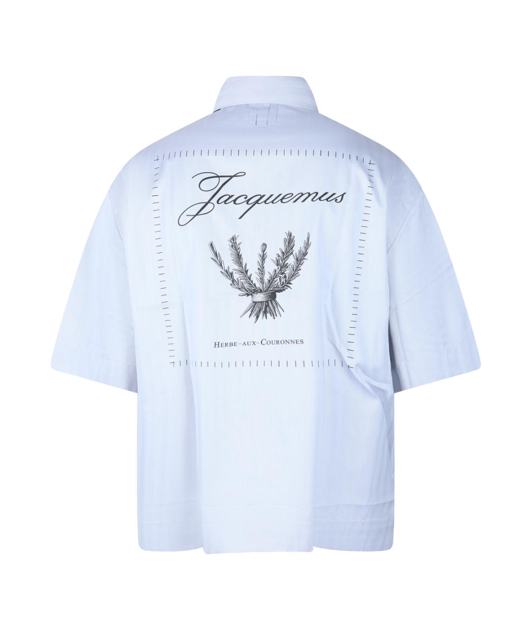JACQUEMUS Голубая хлопковая классическая рубашка, фото 2