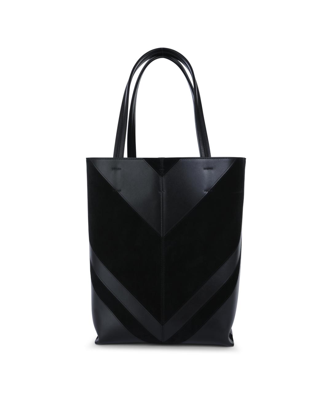 PHOEBE PHILO Черная кожаная сумка тоут, фото 3