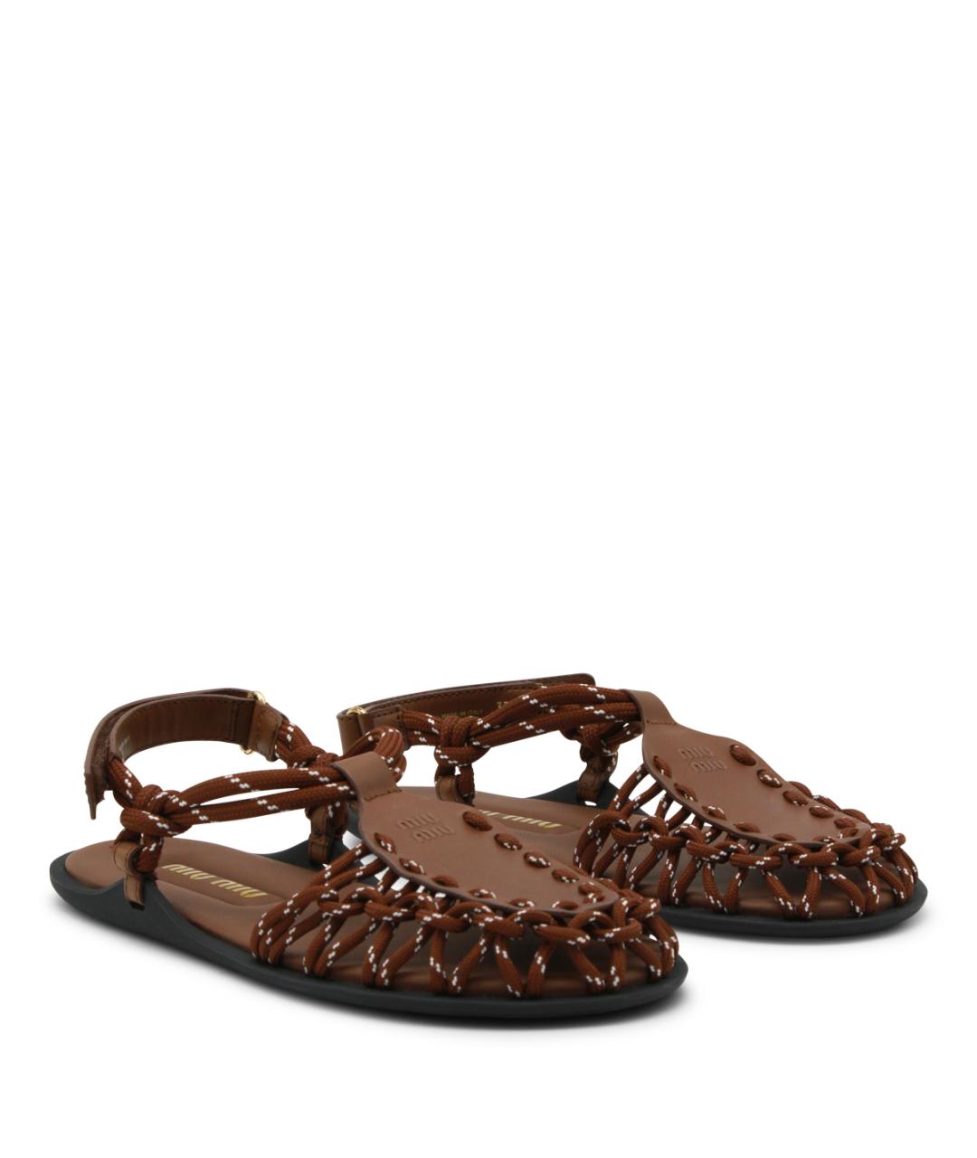 MIU MIU Коричневые босоножки, фото 2