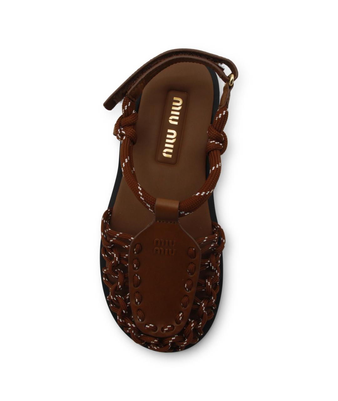 MIU MIU Коричневые босоножки, фото 4
