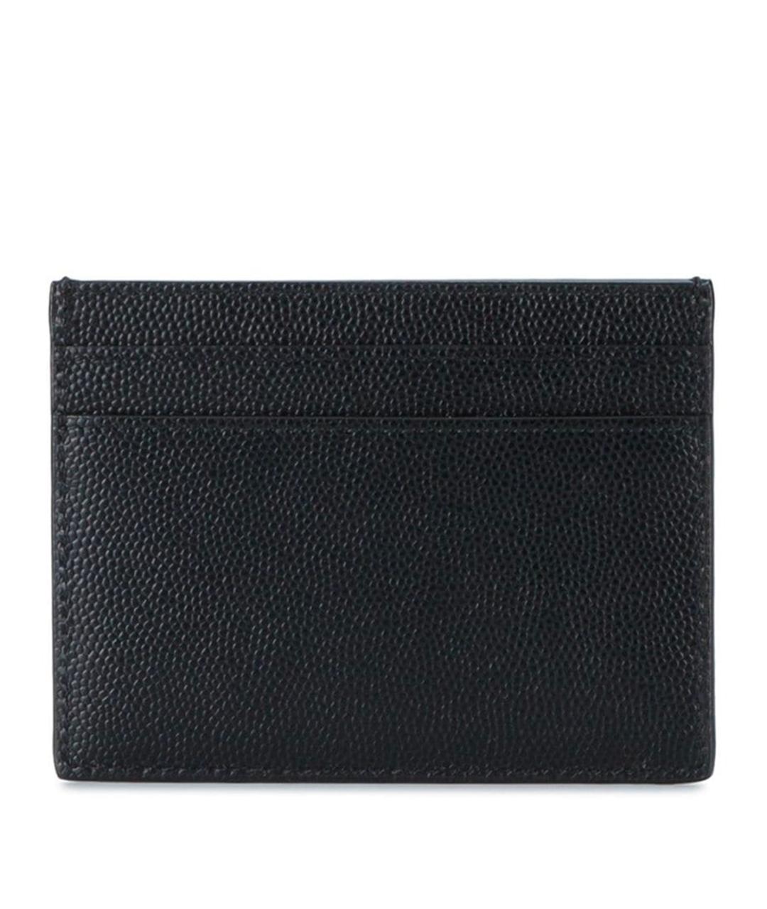 SAINT LAURENT Черный кожаный кардхолдер, фото 2