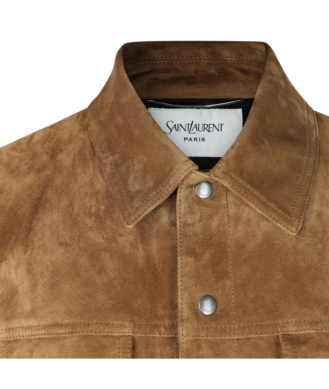 SAINT LAURENT Бежевая замшевая куртка, фото 2