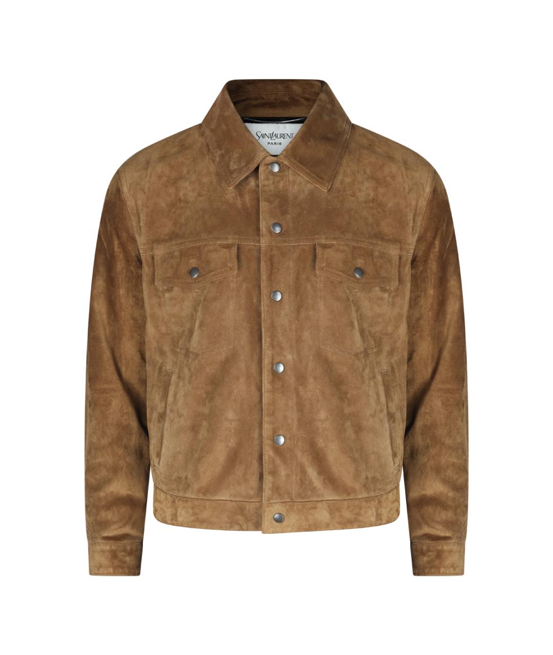 SAINT LAURENT Бежевая замшевая куртка, фото 1