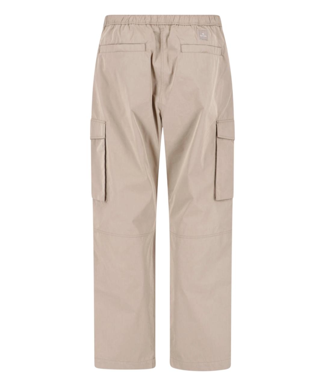 PAUL SMITH Бежевые хлопковые повседневные брюки, фото 2