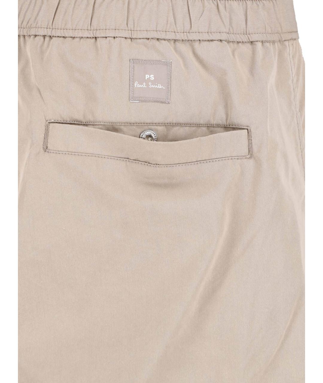 PAUL SMITH Бежевые хлопковые повседневные брюки, фото 4
