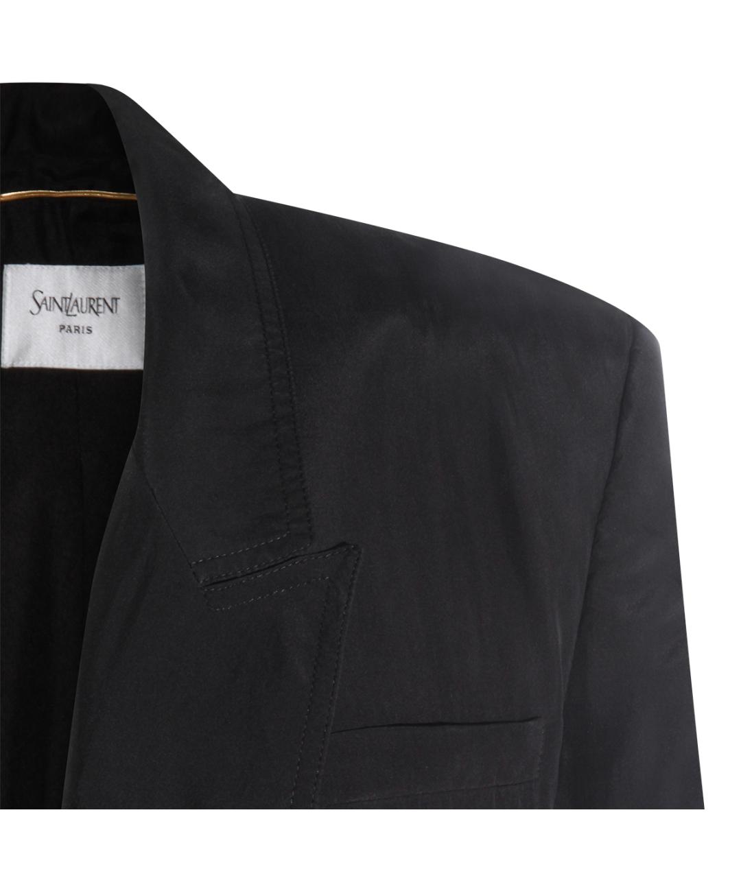 SAINT LAURENT Черный шелковый жакет/пиджак, фото 4