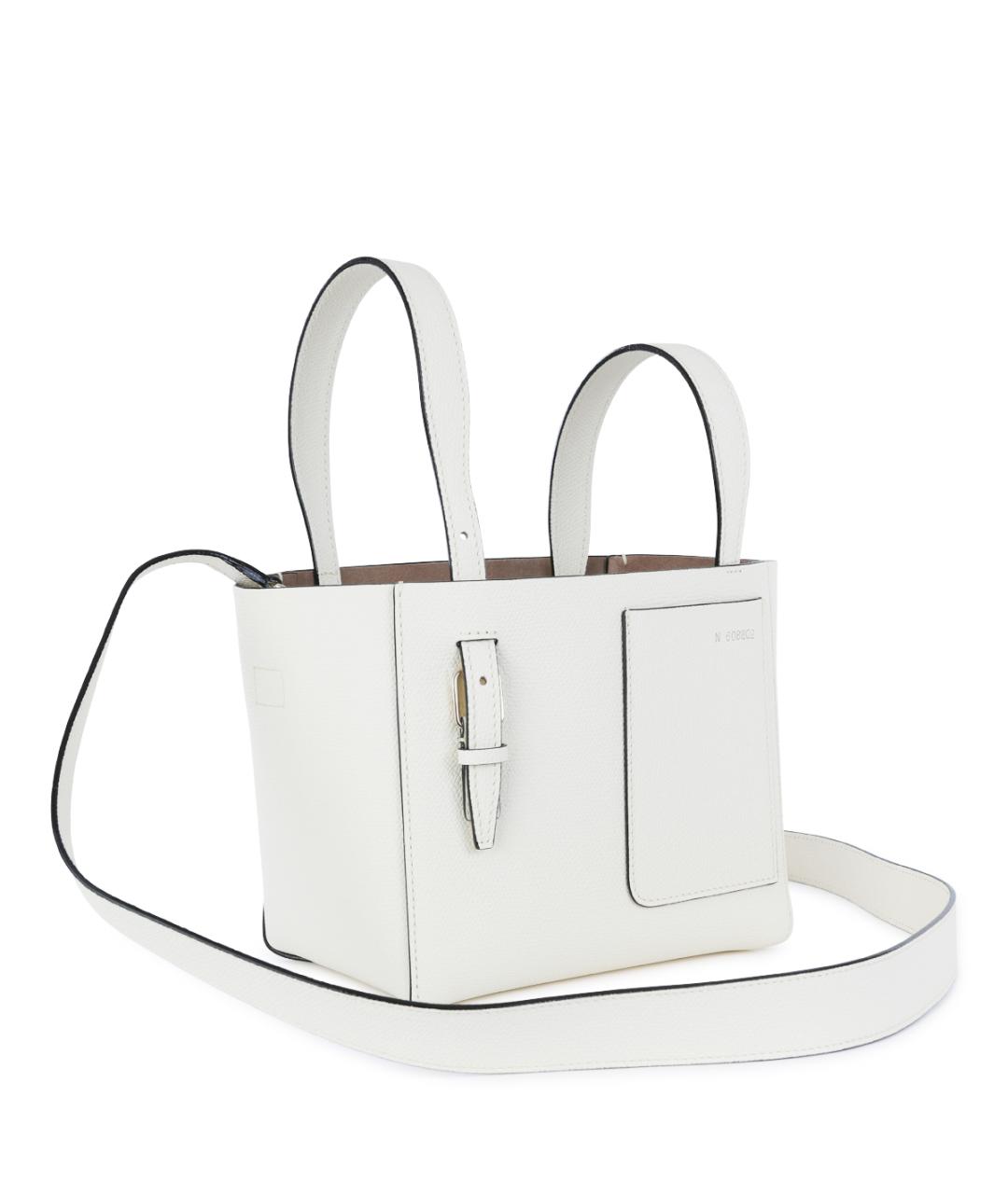 VALEXTRA Белая кожаная сумка тоут, фото 2