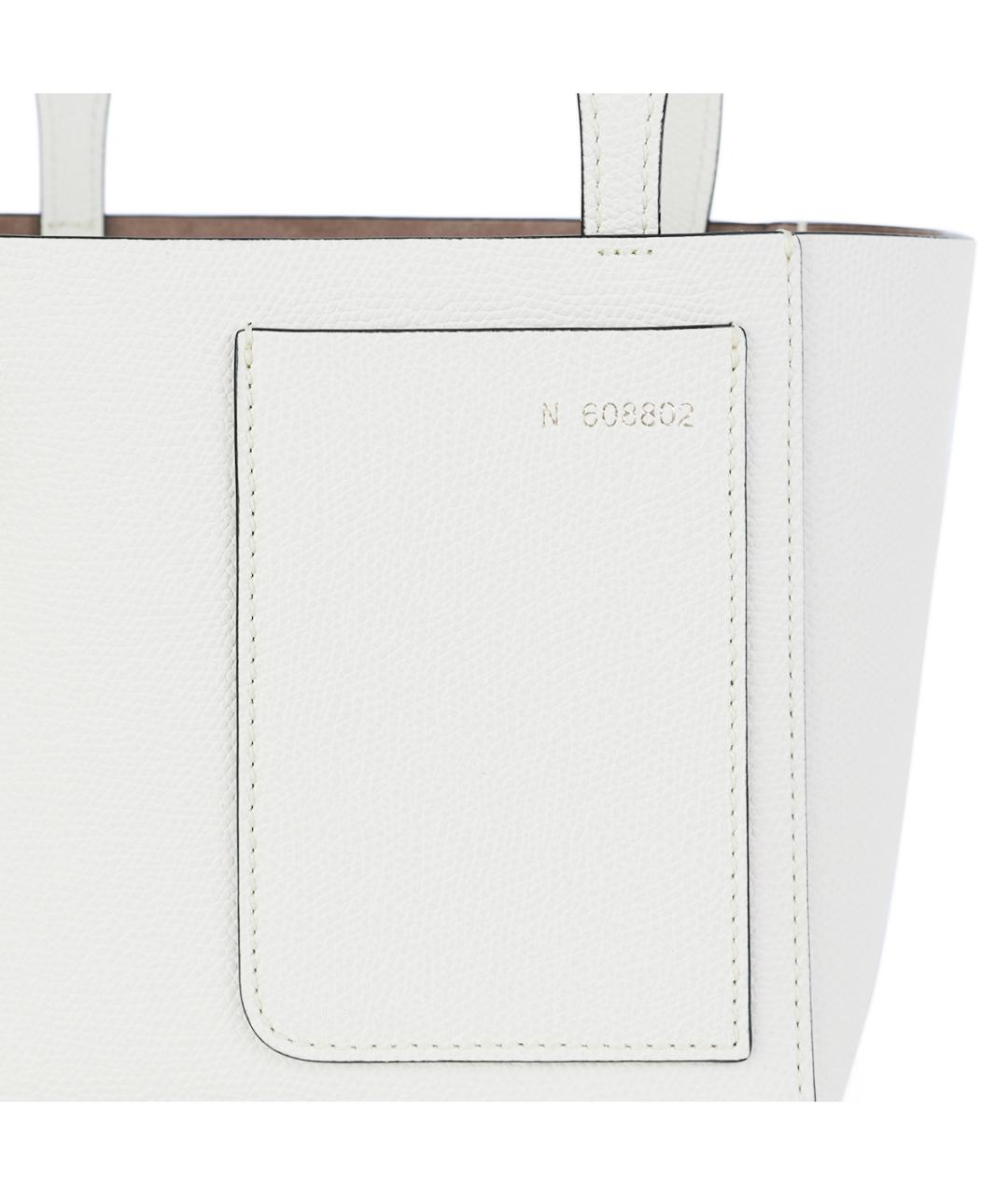 VALEXTRA Белая кожаная сумка тоут, фото 4