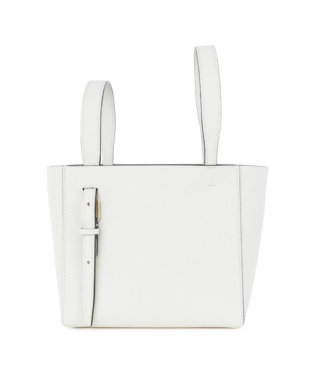 VALEXTRA Белая кожаная сумка тоут, фото 3