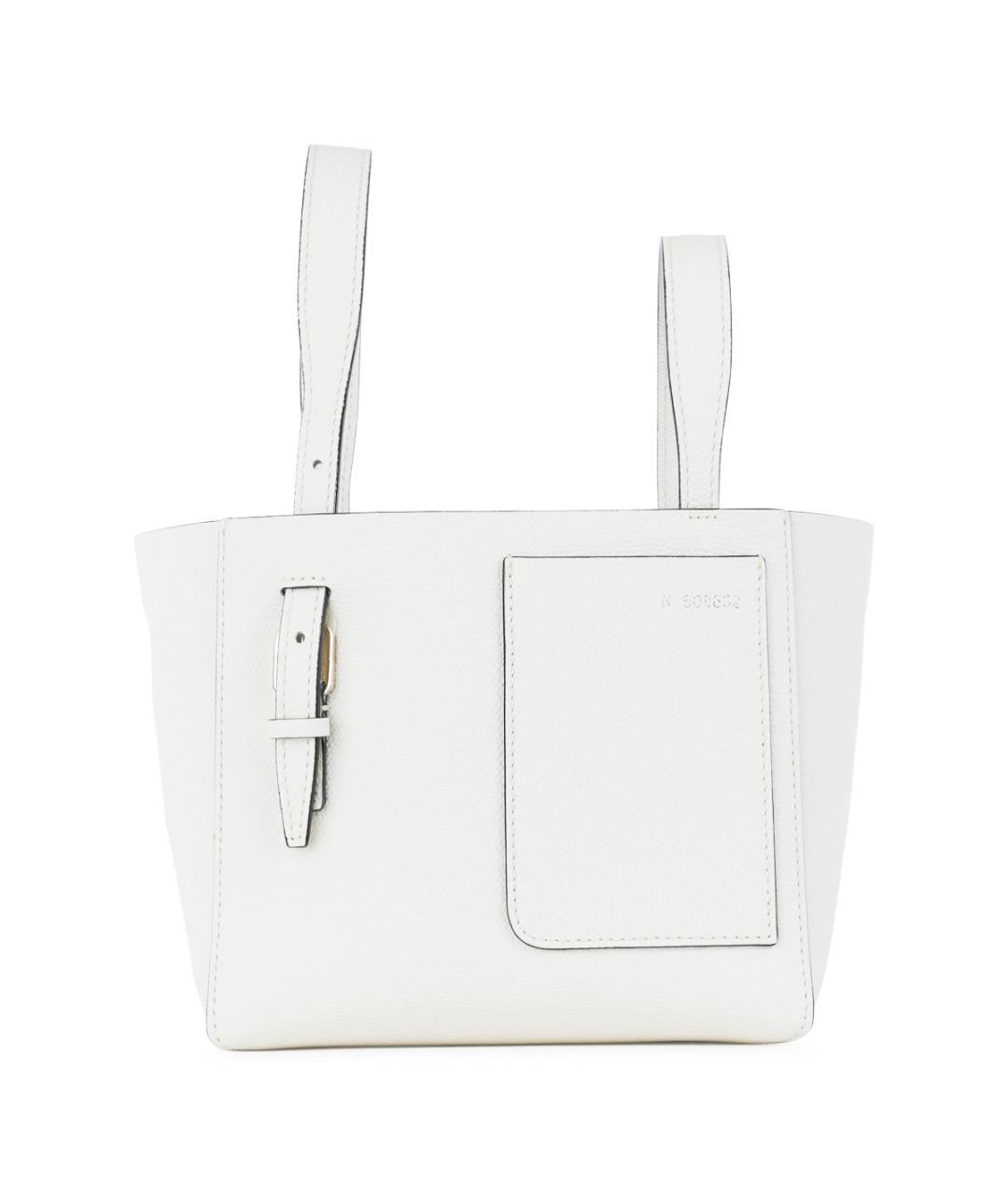 VALEXTRA Белая кожаная сумка тоут, фото 1