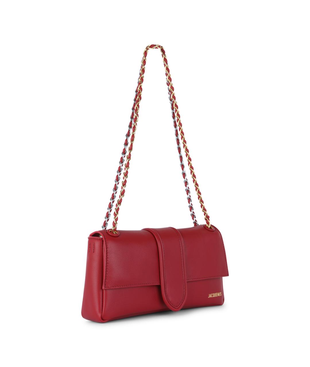 JACQUEMUS Красная кожаная сумка через плечо, фото 2