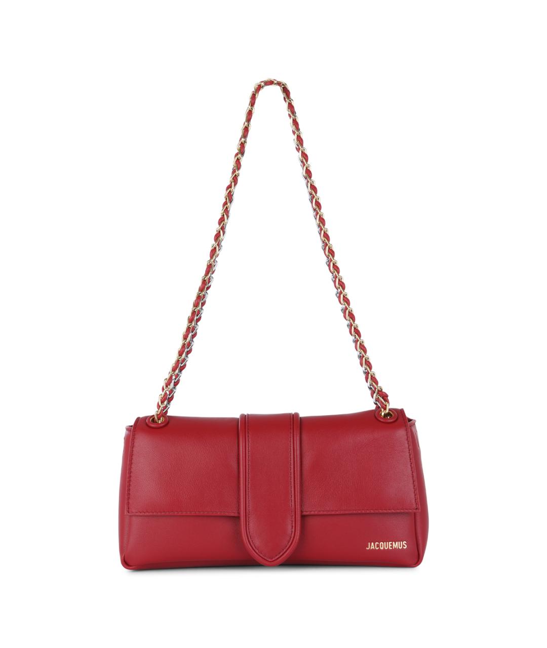 JACQUEMUS Красная кожаная сумка через плечо, фото 1