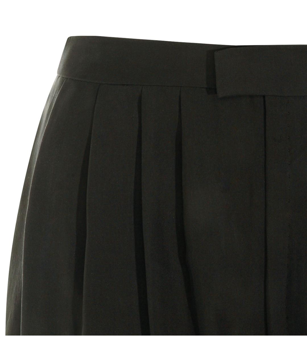 SAINT LAURENT Черные шелковые прямые брюки, фото 3