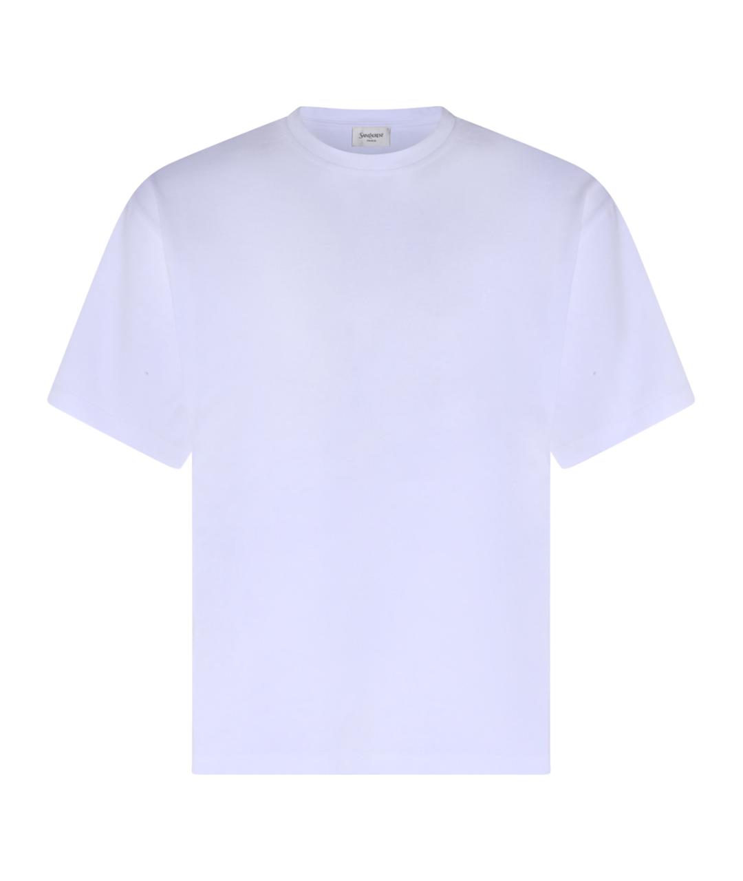 SAINT LAURENT Белая хлопковая футболка, фото 1