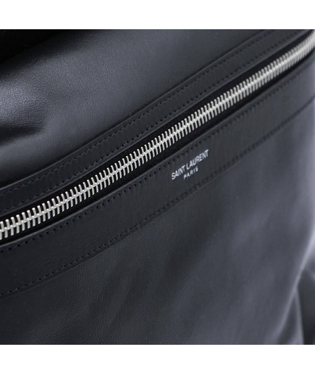 SAINT LAURENT Черный кожаный рюкзак, фото 4