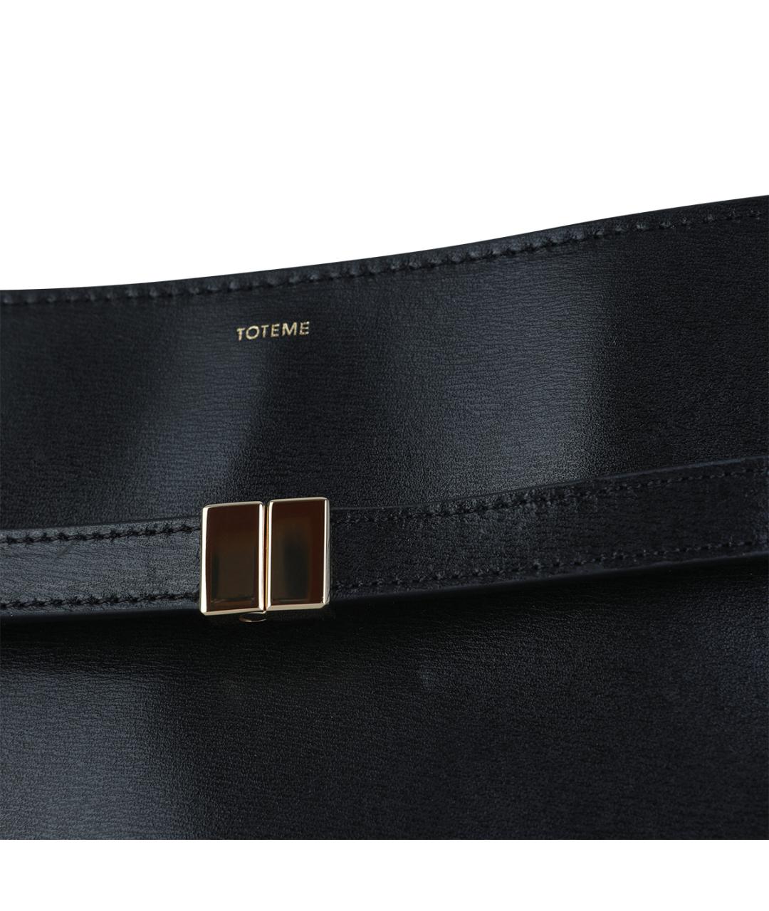 TOTEME Черная кожаная сумка через плечо, фото 4