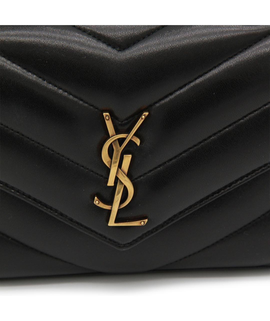 SAINT LAURENT Черная кожаная сумка через плечо, фото 4