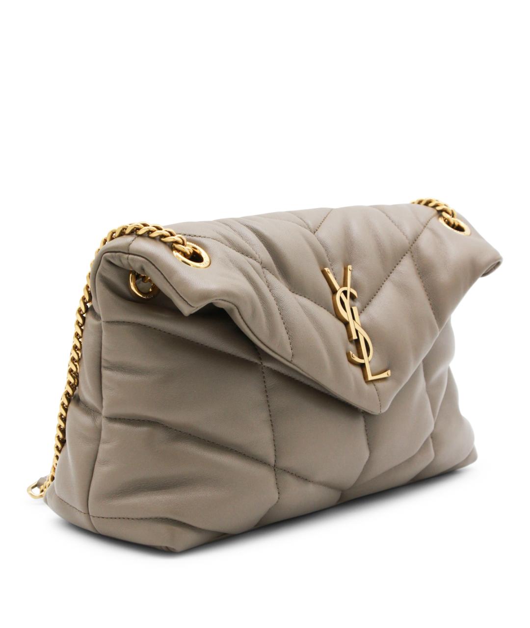 SAINT LAURENT Бежевая кожаная сумка через плечо, фото 2