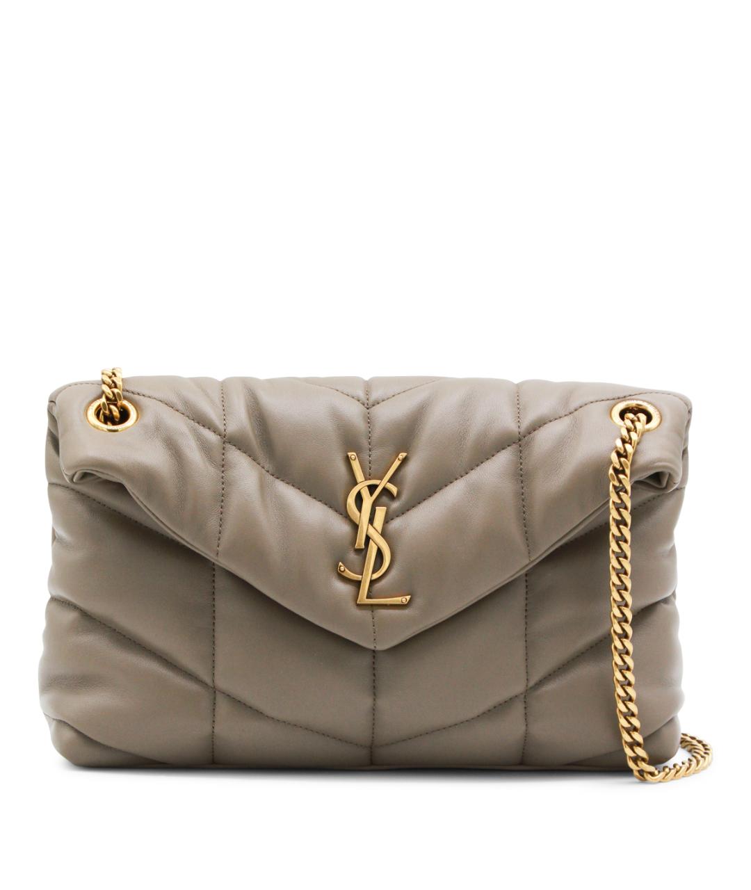 SAINT LAURENT Бежевая кожаная сумка через плечо, фото 1