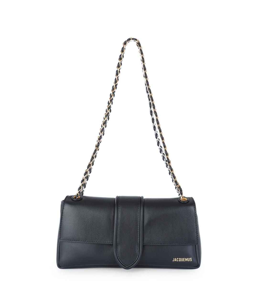 JACQUEMUS Черная кожаная сумка через плечо, фото 1