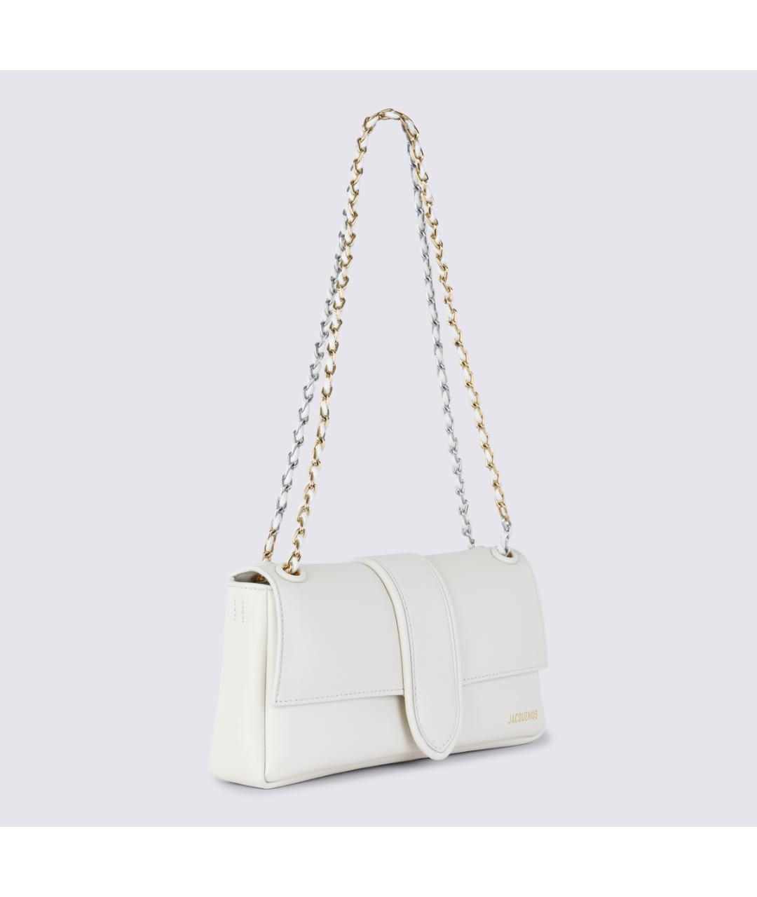 JACQUEMUS Белая кожаная сумка через плечо, фото 2
