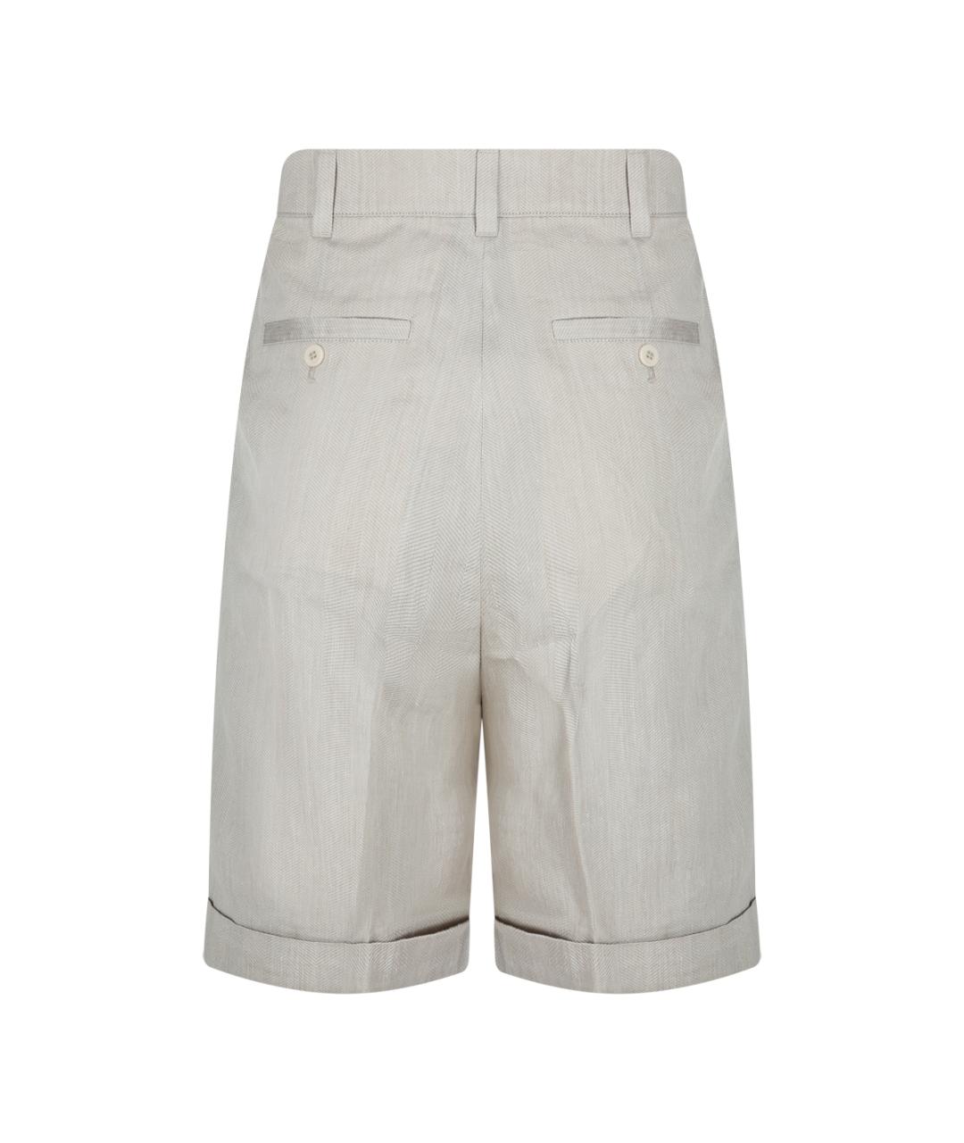 JACQUEMUS Бежевые льняные шорты, фото 2