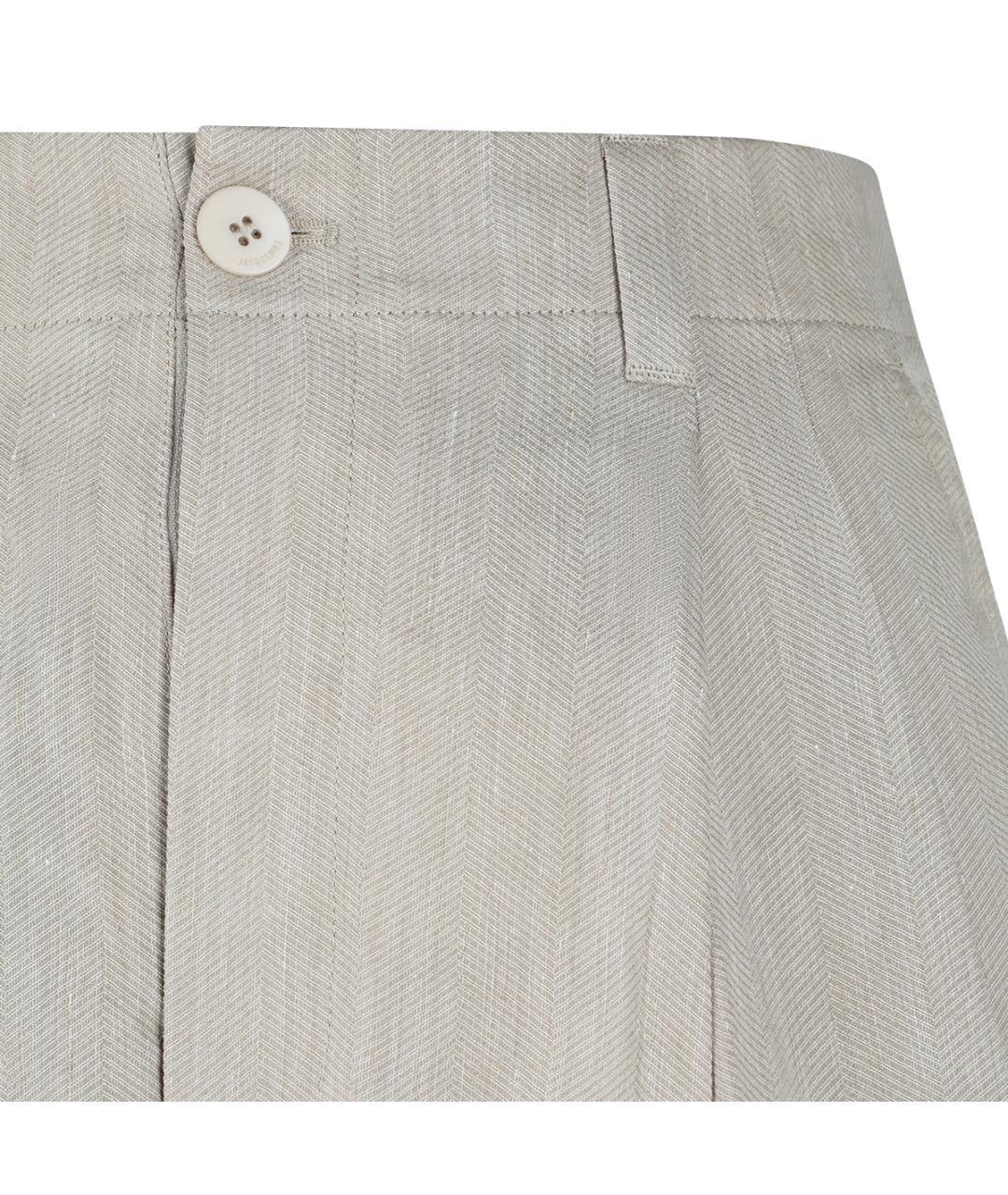 JACQUEMUS Бежевые льняные шорты, фото 3