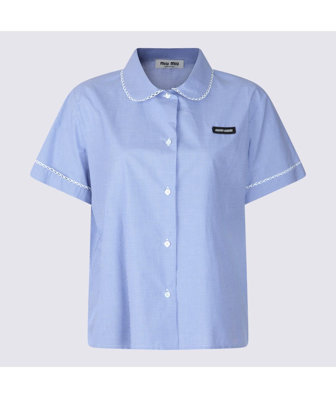 MIU MIU Голубая хлопковая рубашка, фото 2