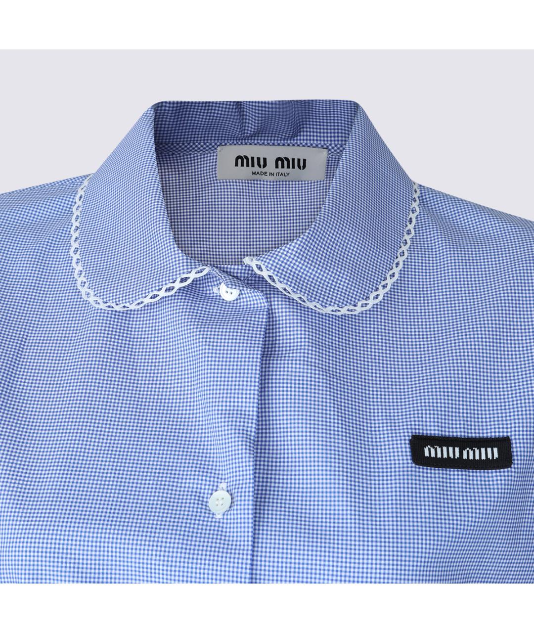 MIU MIU Голубая хлопковая рубашка, фото 4