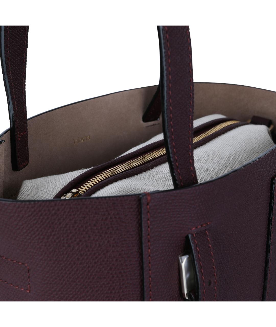 VALEXTRA Фиолетовая кожаная сумка тоут, фото 4