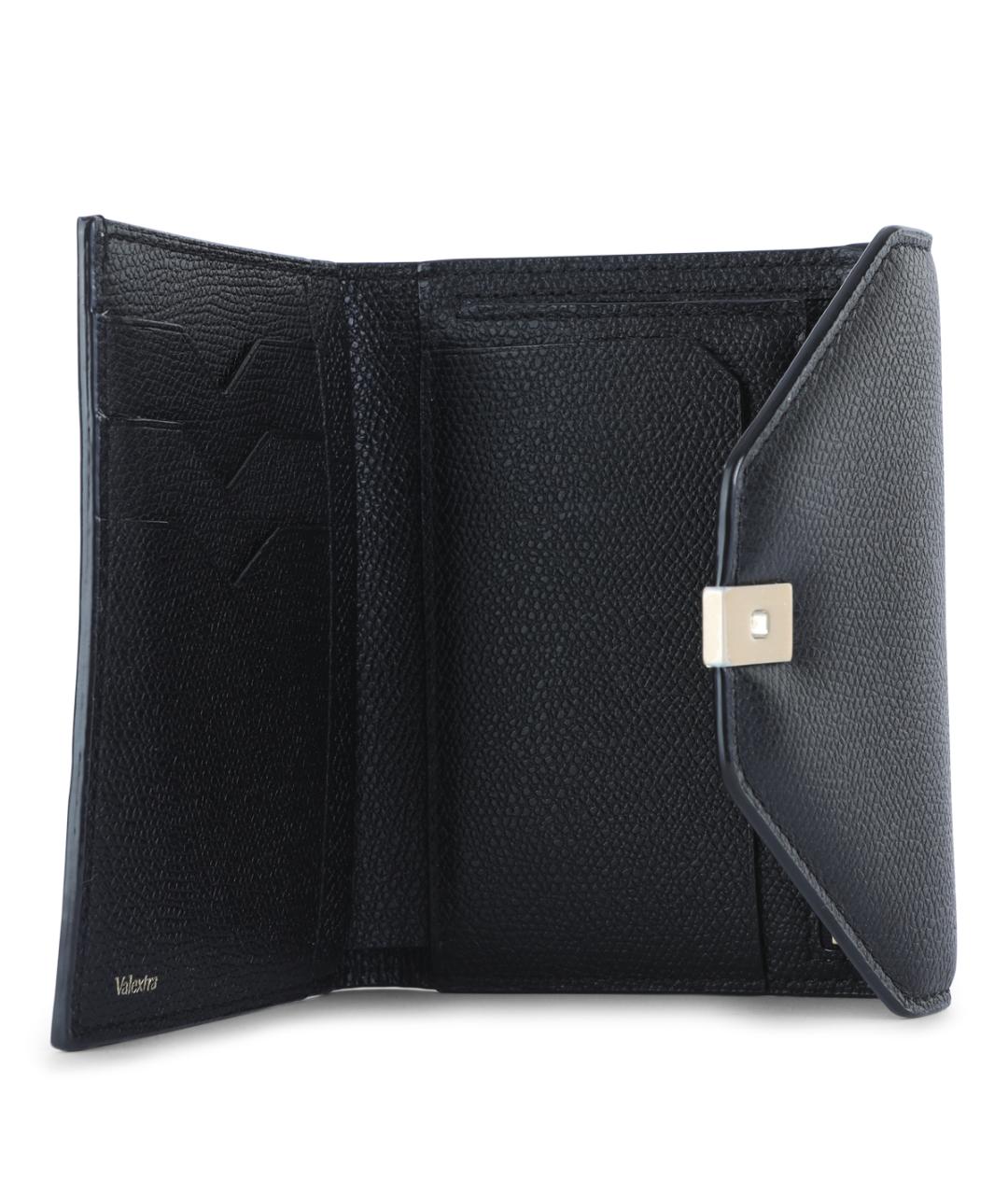 VALEXTRA Черный кожаный кошелек, фото 3